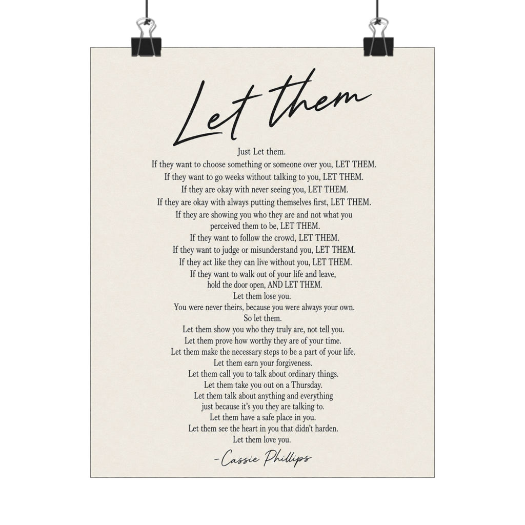 Cassie Phillips' "Let Them" Poem - Matte Vertical Poster