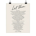 Cassie Phillips' "Let Them" Poem - Matte Vertical Poster