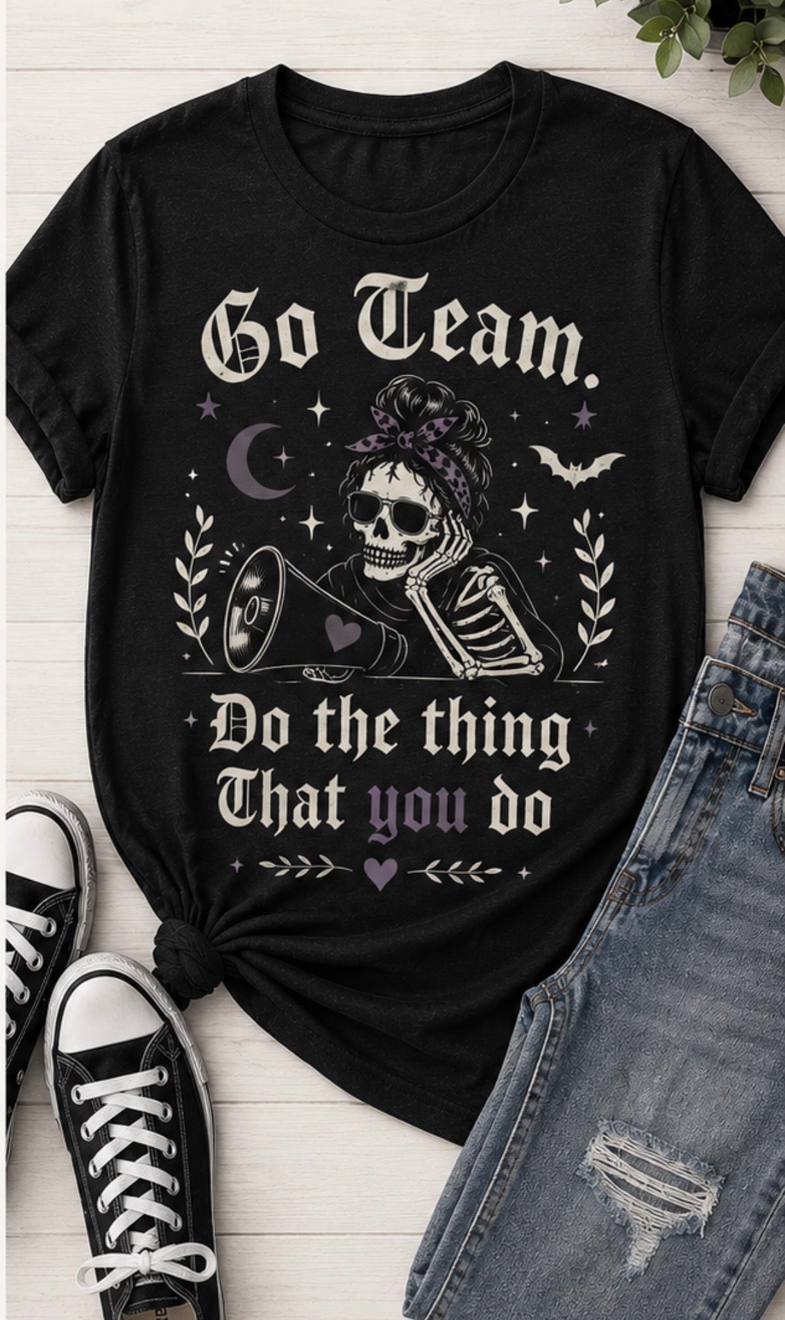 Go Team. Skeleton Graphic T-Shirt
